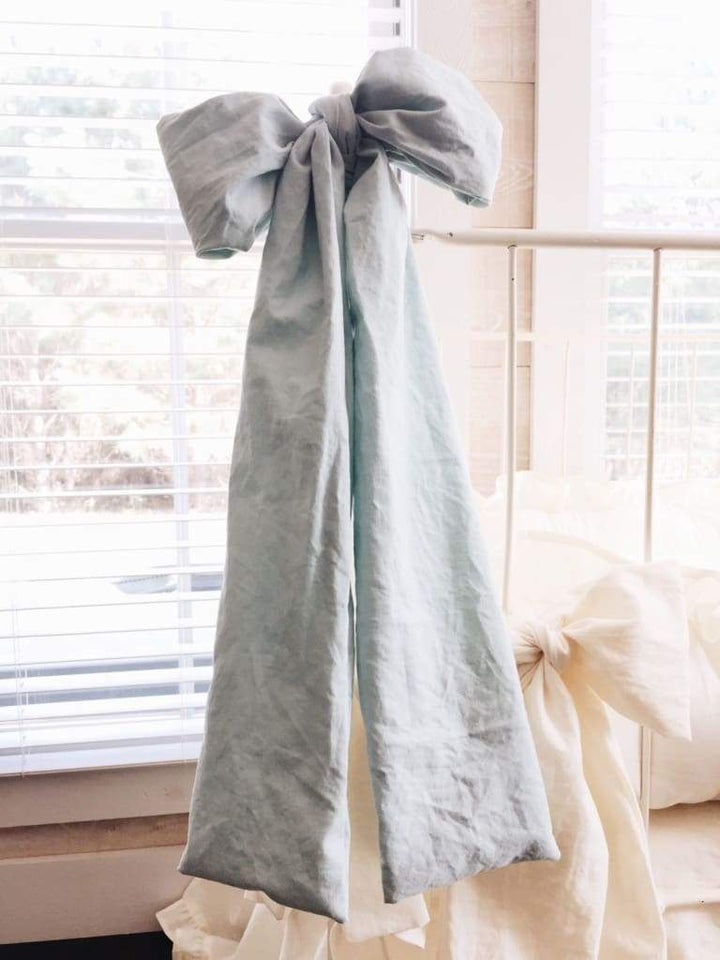 Mist Large Crib Bow handmade heirloom nursery - High Cotton Textile