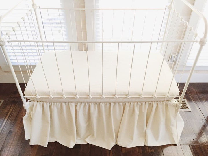 Natural Farmhouse Crib Skirt handmade heirloom nursery - High Cotton Textile