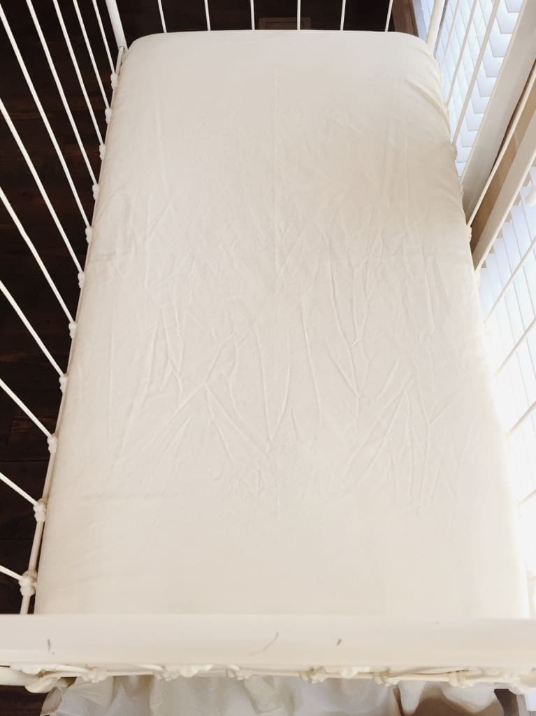 Natural Fitted Crib Sheet handmade heirloom nursery - High Cotton Textile