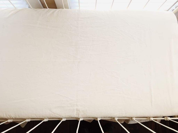 Natural Fitted Crib Sheet handmade heirloom nursery - High Cotton Textile