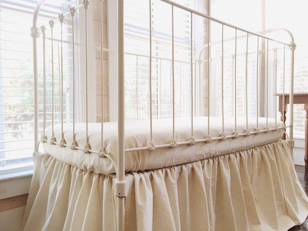 Natural Fitted Crib Sheet handmade heirloom nursery - High Cotton Textile