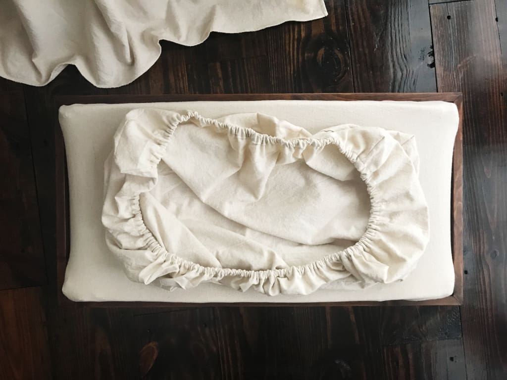 Natural Osnaburg Changing Pad Cover handmade heirloom nursery - High Cotton Textile