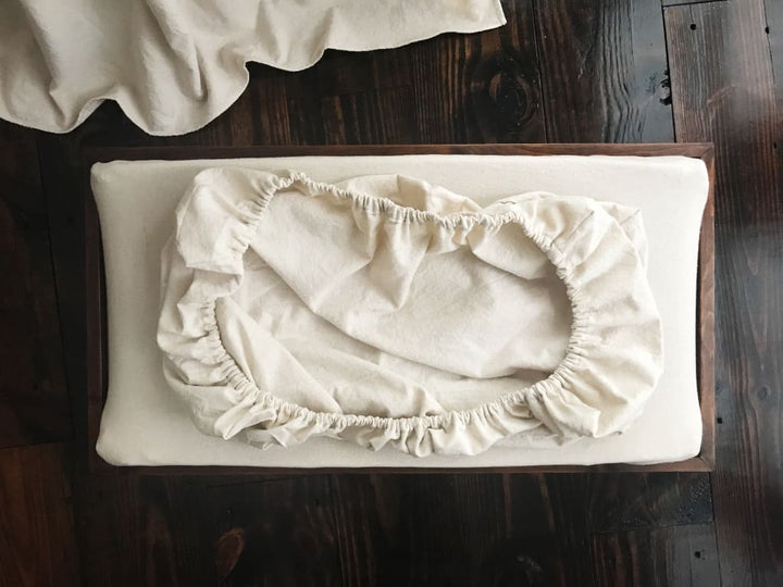 Natural Osnaburg Changing Pad Cover handmade heirloom nursery - High Cotton Textile