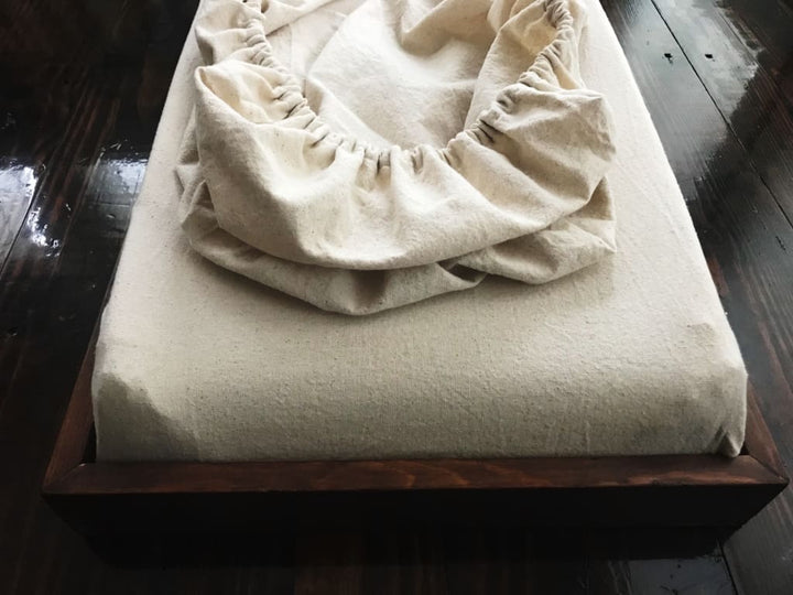 Natural Osnaburg Changing Pad Cover handmade heirloom nursery - High Cotton Textile
