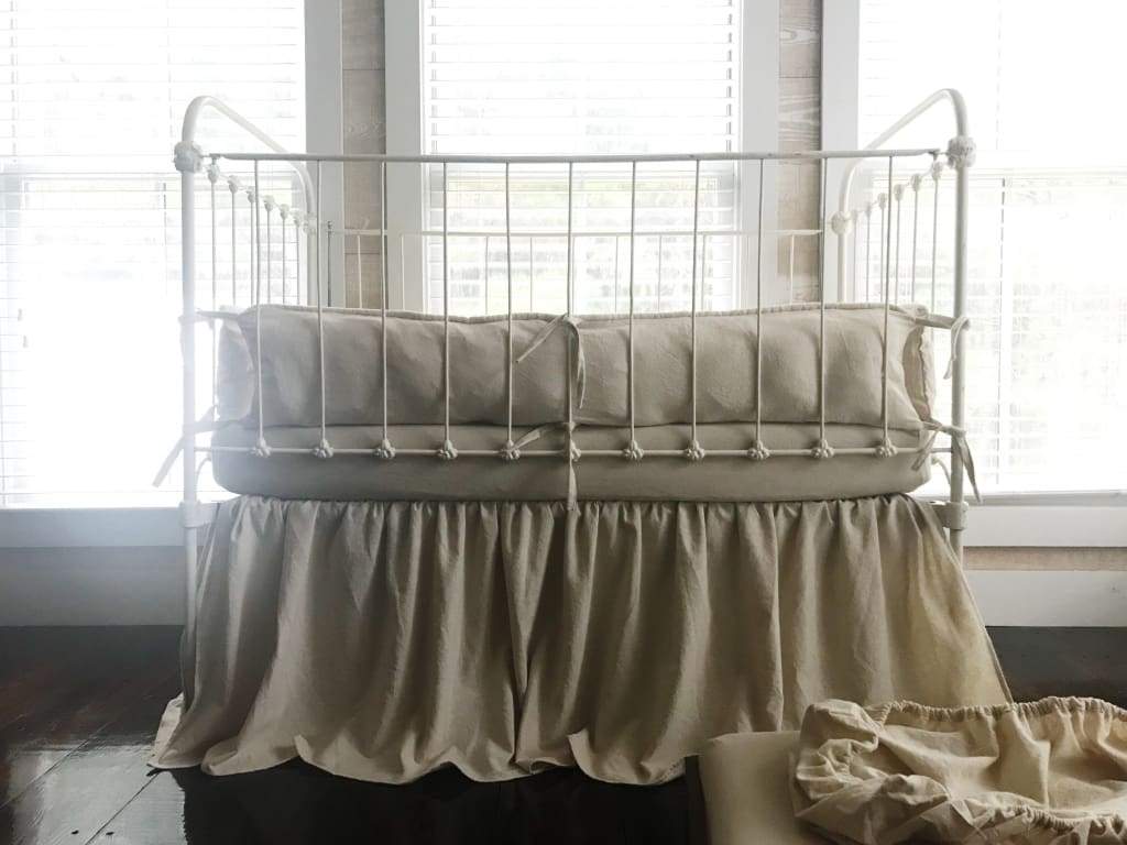 Natural Osnaburg | Farmhouse Tailored Crib Bedding Collection