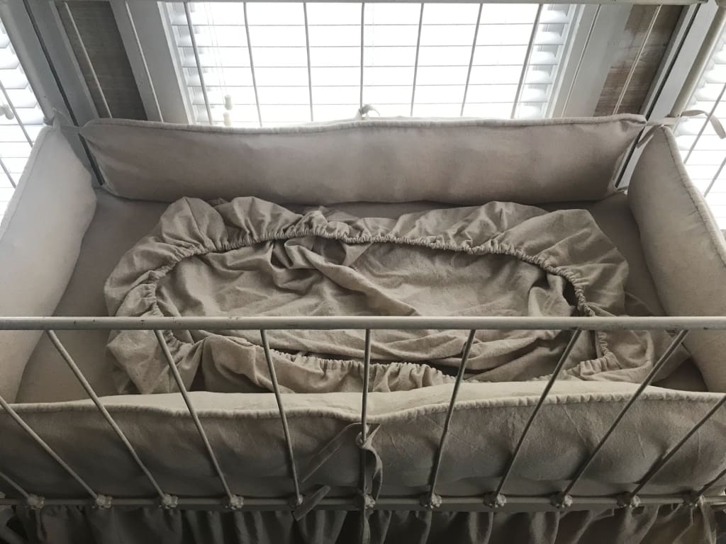 Natural Osnaburg Fitted Crib Sheet handmade heirloom nursery - High Cotton Textile