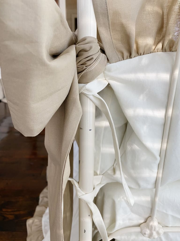 Oatmeal Large Crib Bow handmade heirloom nursery - High Cotton Textile