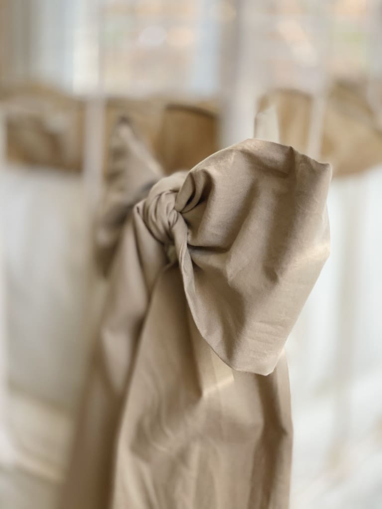 Oatmeal Large Crib Bow handmade heirloom nursery - High Cotton Textile