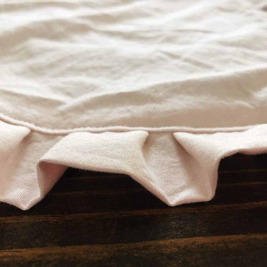 Pink Farmhouse Ruffle Napkin handmade heirloom nursery - High Cotton Textile
