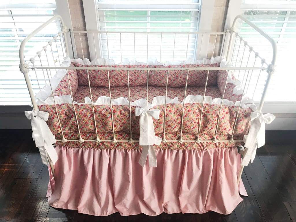 Pink Floral | Crib Bedding Set