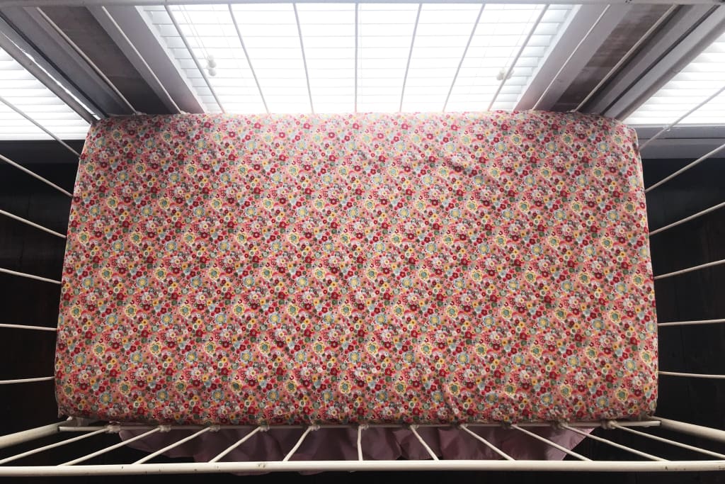 Pink Floral Fitted Crib Sheet handmade heirloom nursery - High Cotton Textile