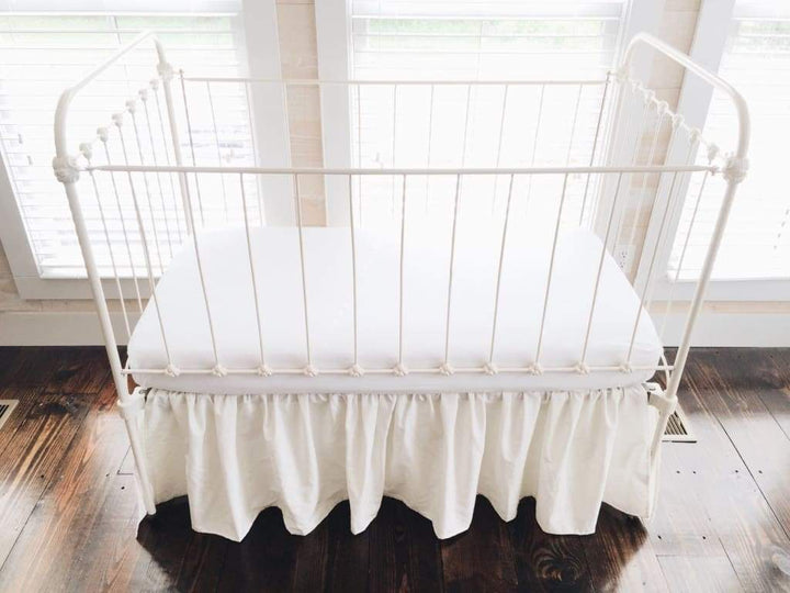 Porcelain Farmhouse Basic Crib Skirt handmade heirloom nursery - High Cotton Textile