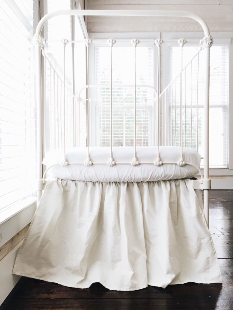Porcelain Farmhouse Basic Crib Skirt handmade heirloom nursery - High Cotton Textile