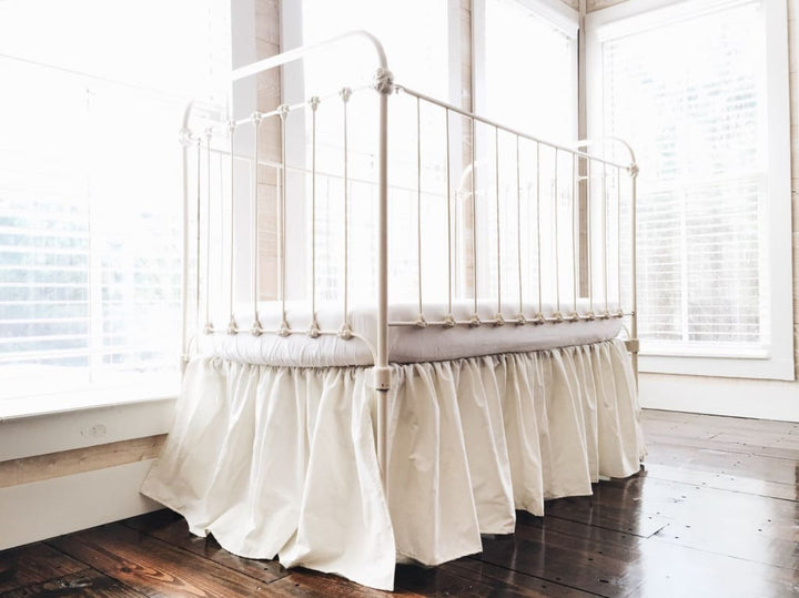 Porcelain Farmhouse Basic Crib Skirt handmade heirloom nursery - High Cotton Textile