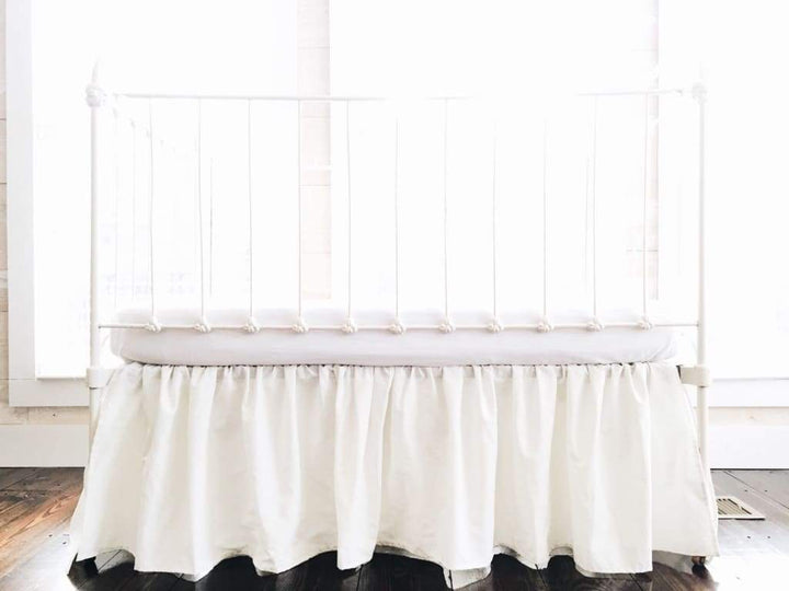 Porcelain Farmhouse Basic Crib Skirt handmade heirloom nursery - High Cotton Textile