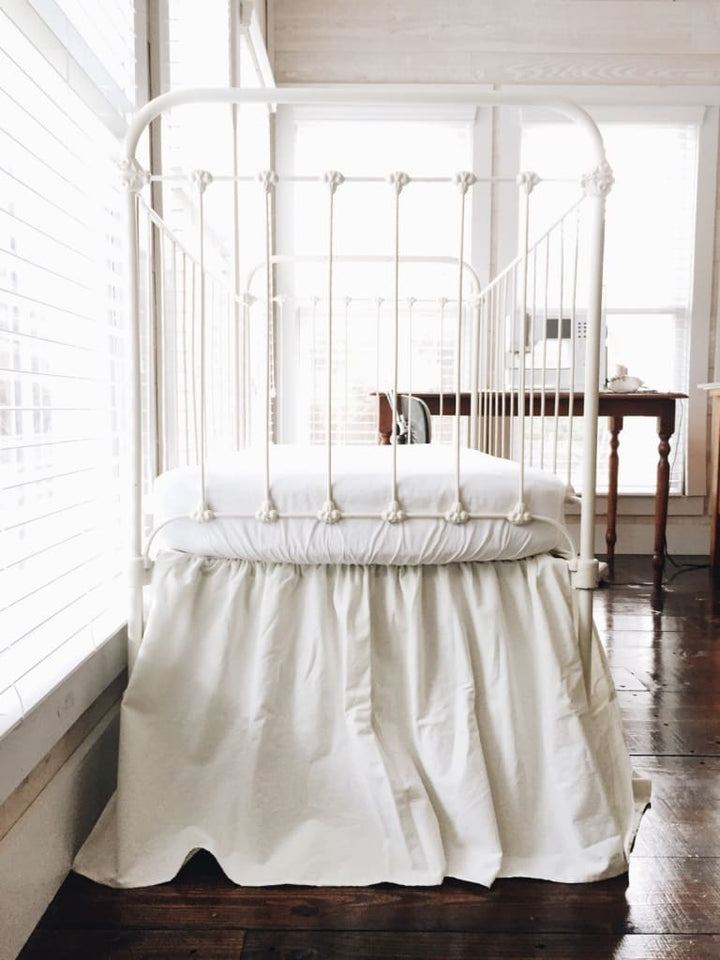 Porcelain Farmhouse Crib Skirt handmade heirloom nursery - High Cotton Textile