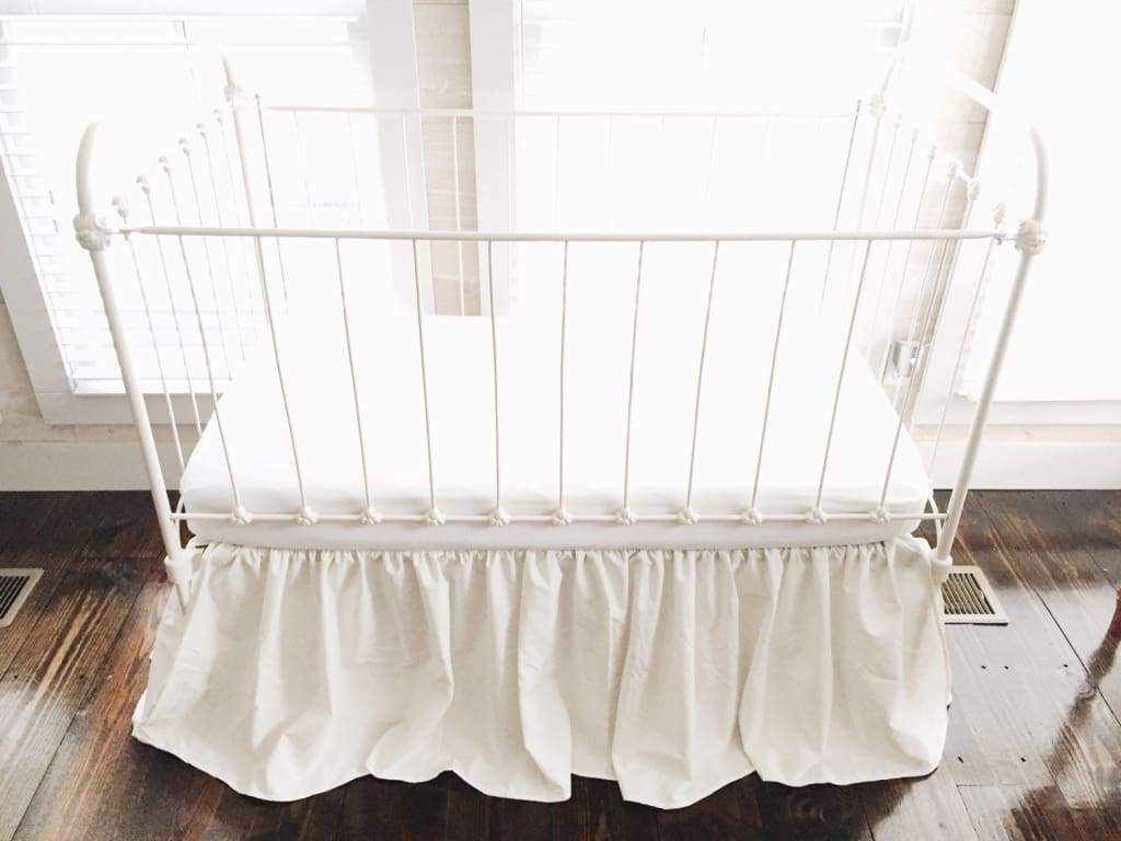 Porcelain Farmhouse Crib Skirt handmade heirloom nursery - High Cotton Textile