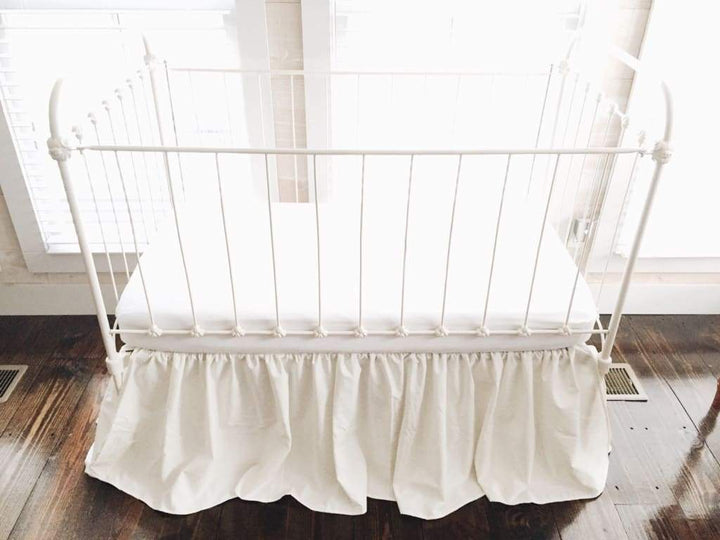 Porcelain Farmhouse Crib Skirt handmade heirloom nursery - High Cotton Textile