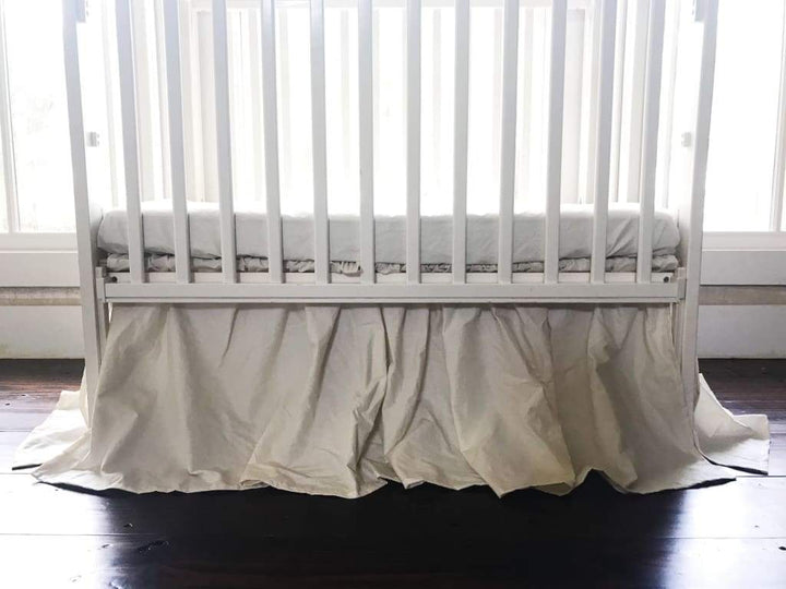 Porcelain Farmhouse Mini Crib Skirt handmade heirloom nursery - High Cotton Textile