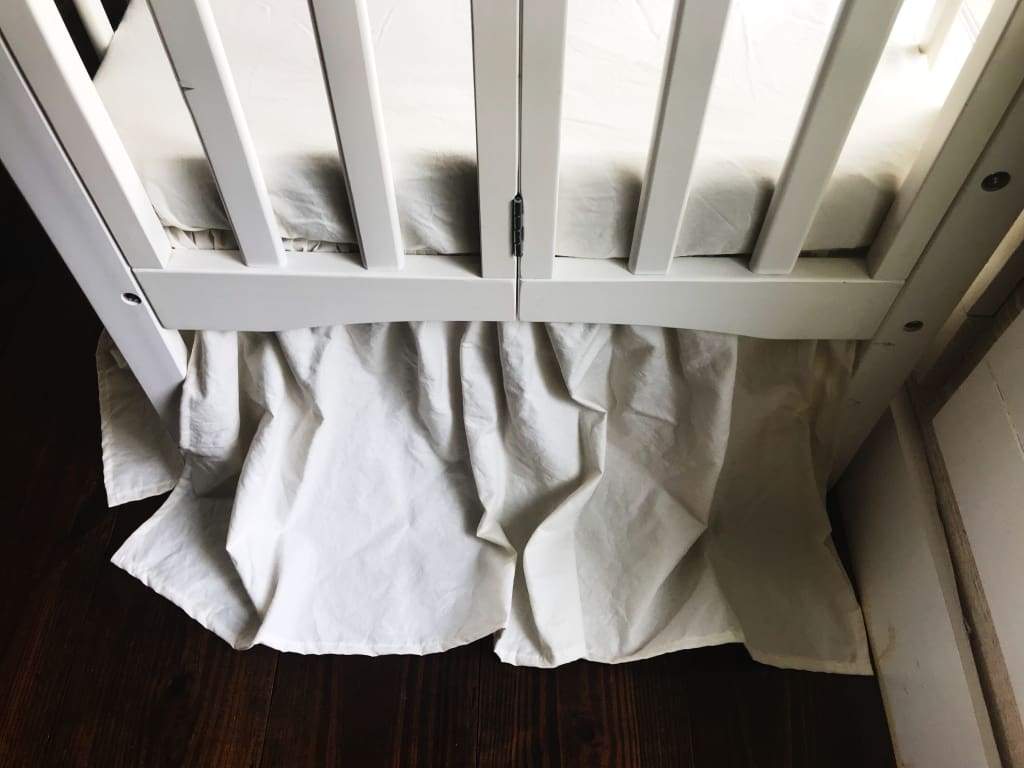 Porcelain Farmhouse Mini Crib Skirt handmade heirloom nursery - High Cotton Textile