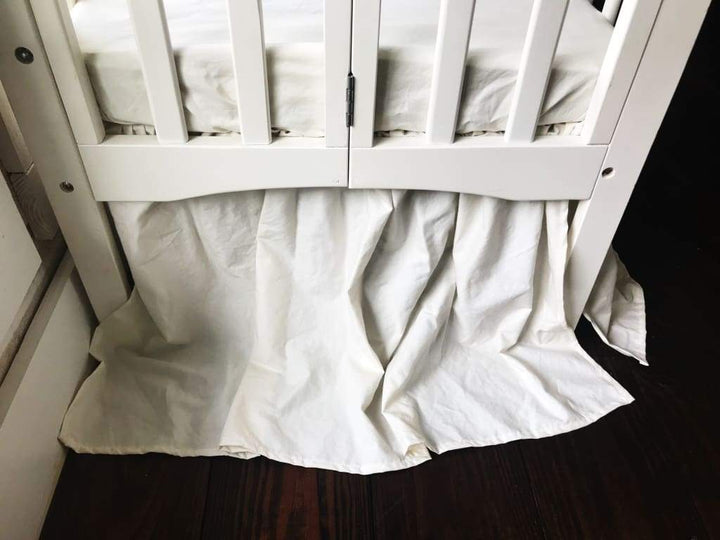 Porcelain Farmhouse Mini Crib Skirt handmade heirloom nursery - High Cotton Textile