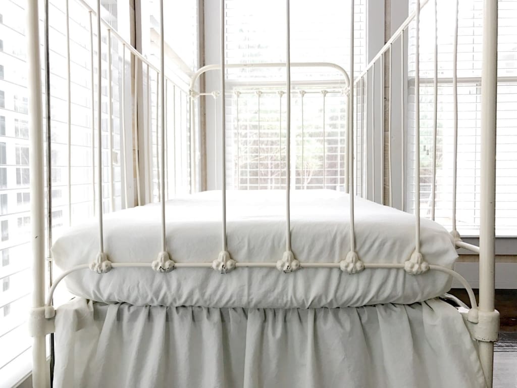 Porcelain Fitted Crib Sheet handmade heirloom nursery - High Cotton Textile