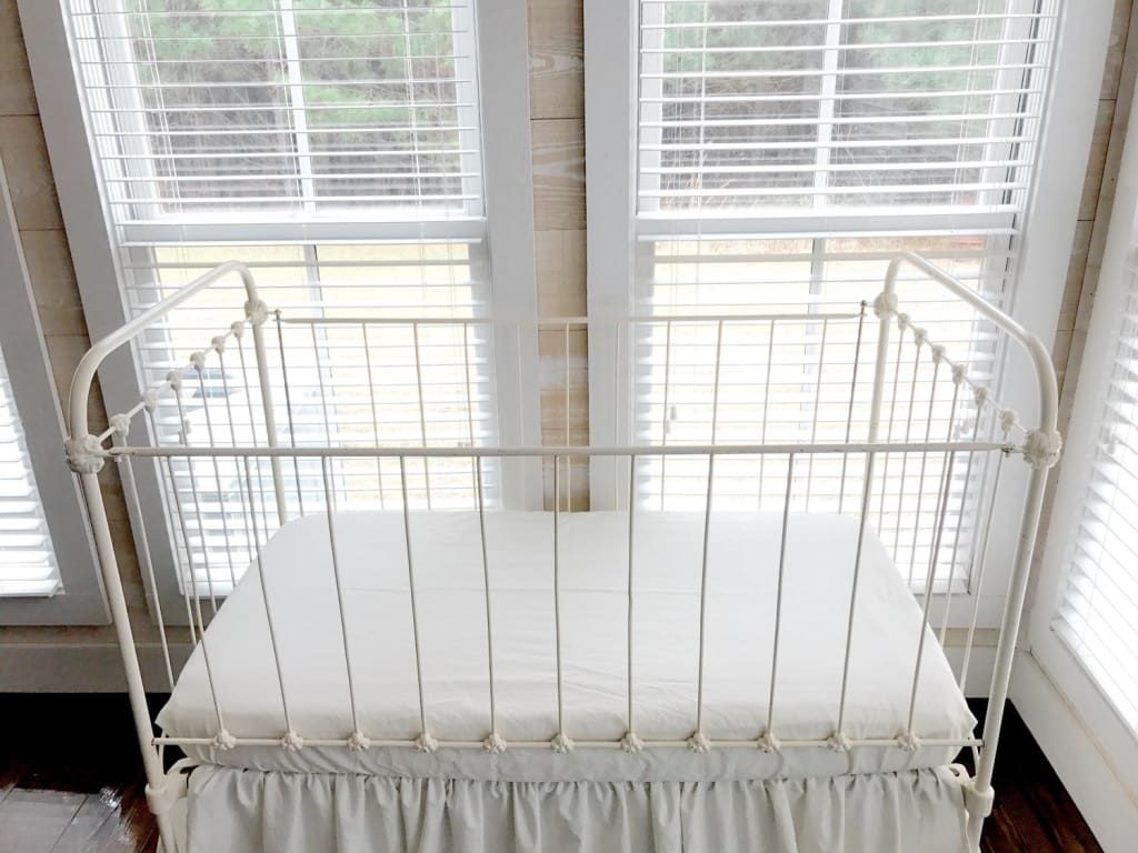 Porcelain Fitted Crib Sheet handmade heirloom nursery - High Cotton Textile