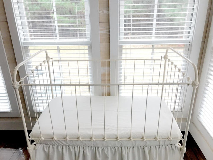 Porcelain Fitted Crib Sheet handmade heirloom nursery - High Cotton Textile