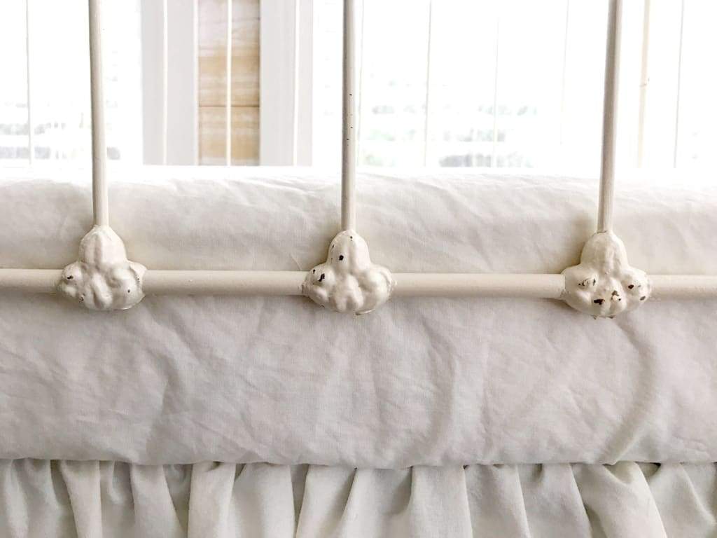 Porcelain Fitted Crib Sheet handmade heirloom nursery - High Cotton Textile