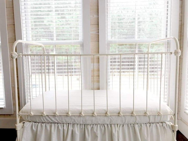 Porcelain Fitted Crib Sheet handmade heirloom nursery - High Cotton Textile