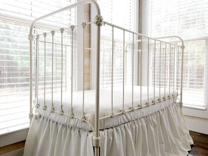 Porcelain Fitted Crib Sheet handmade heirloom nursery - High Cotton Textile
