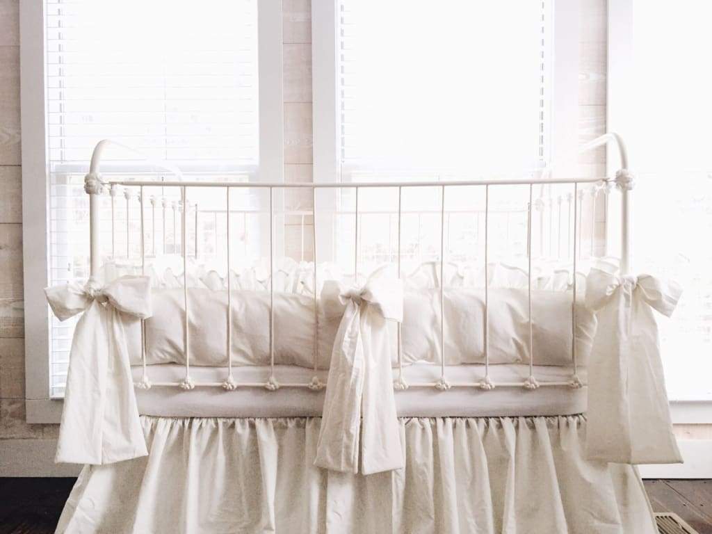 Porcelain Large Crib Bow handmade heirloom nursery - High Cotton Textile