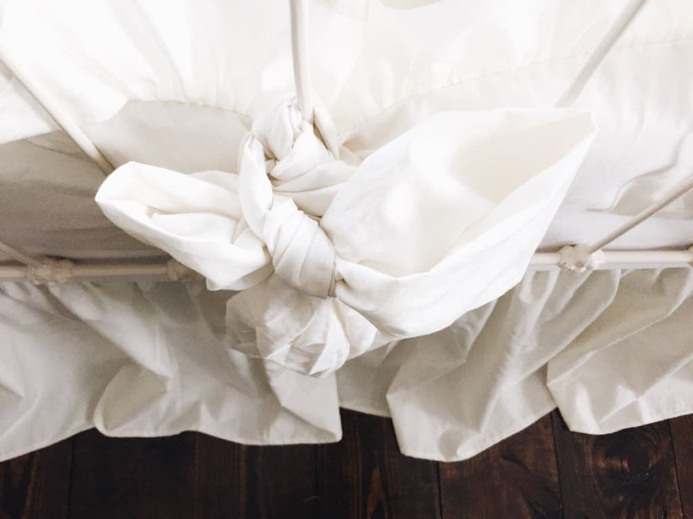 Porcelain Large Crib Bow handmade heirloom nursery - High Cotton Textile