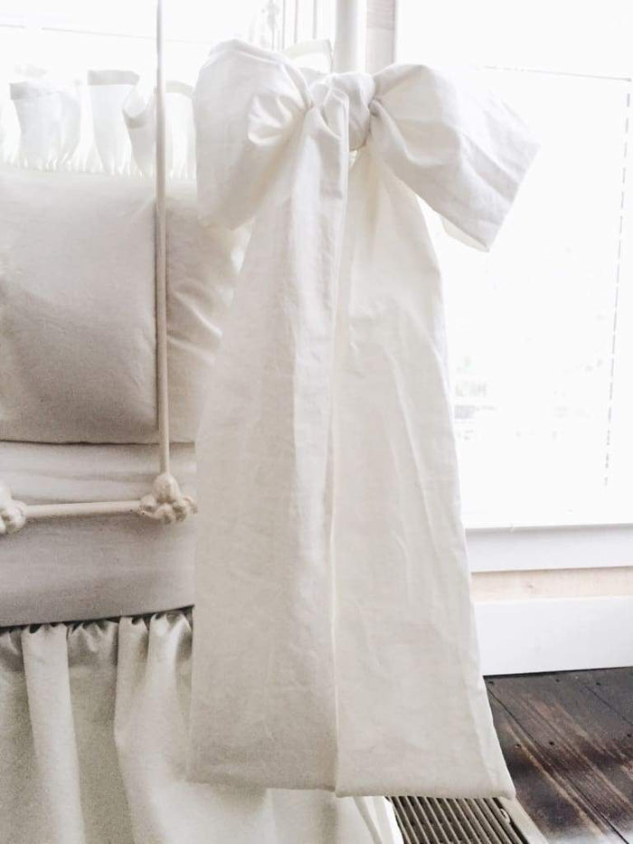Large porcelain washed cotton crib bow sash