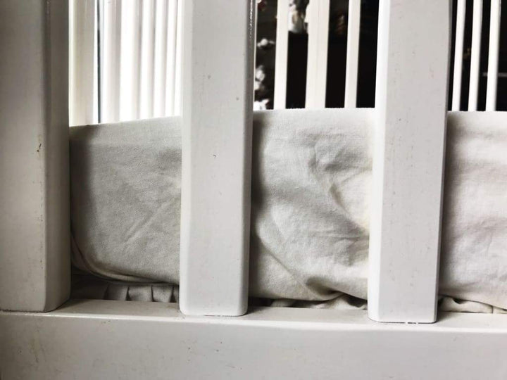 Porcelain Mini Crib Sheet handmade heirloom nursery - High Cotton Textile