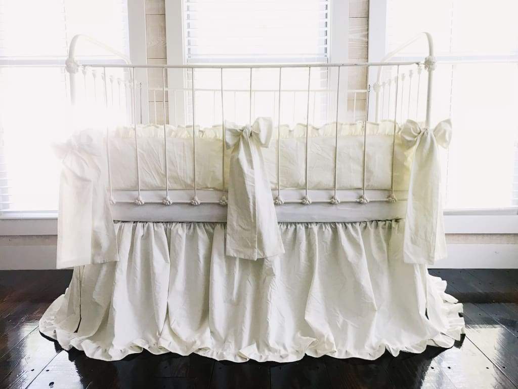 Porcelain | Ruffled Crib Bedding Set and Large Crib Bows