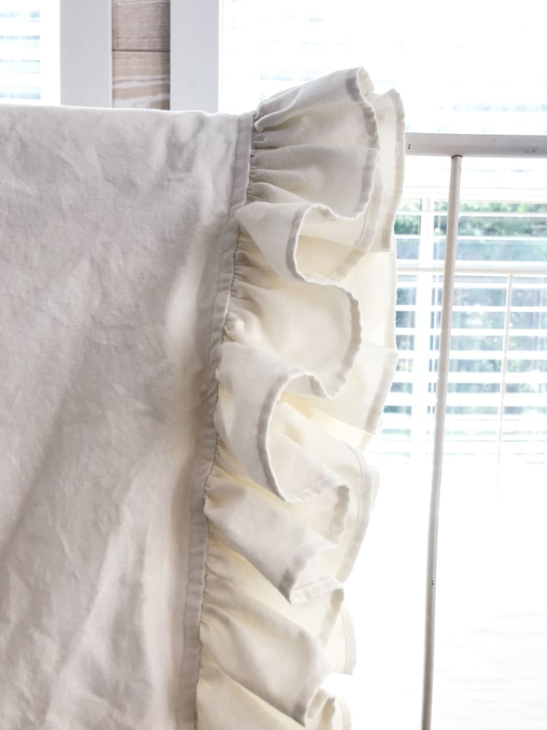 Porcelain Ruffled Crib Blanket handmade heirloom nursery - High Cotton Textile