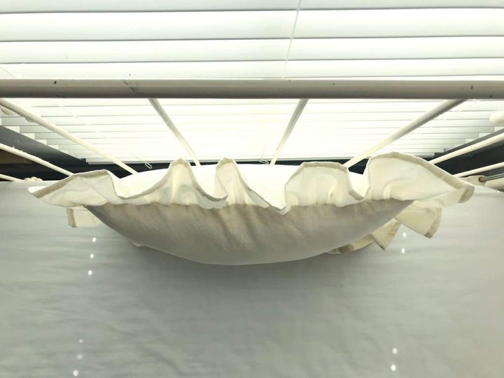 Porcelain Ruffled Crib Pillow handmade heirloom nursery - High Cotton Textile