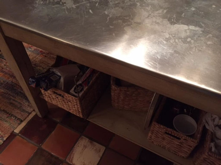 Rustic Zinc Top Kitchen Island handmade heirloom nursery - High Cotton Textile