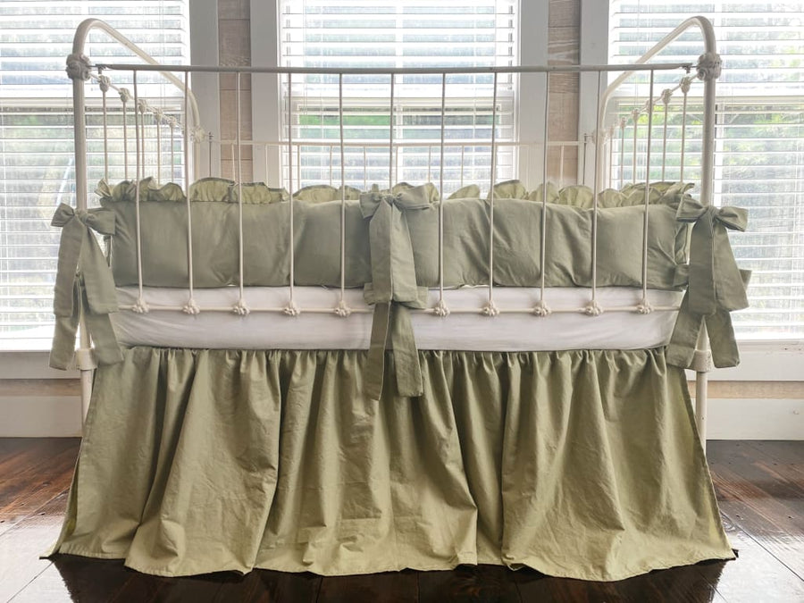 Sage Green Crib Bedding Set High Cotton Textile