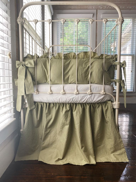 Sage Green Crib Bedding Set High Cotton Textile