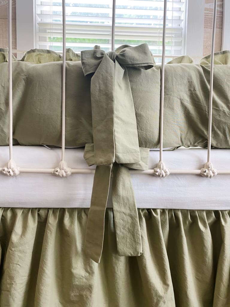 Sage Green Crib Bedding Set High Cotton Textile