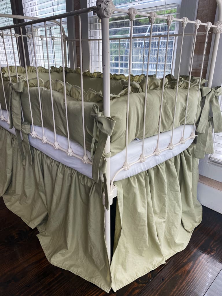 Sage Green Crib Bedding Set High Cotton Textile