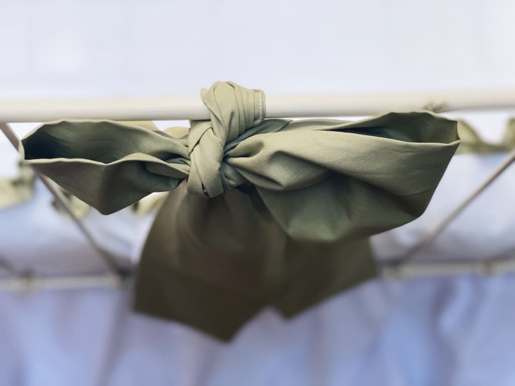 Sage Green Large Crib Bow handmade heirloom nursery - High Cotton Textile