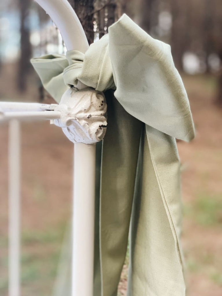 Sage Green Large Crib Bow handmade heirloom nursery - High Cotton Textile
