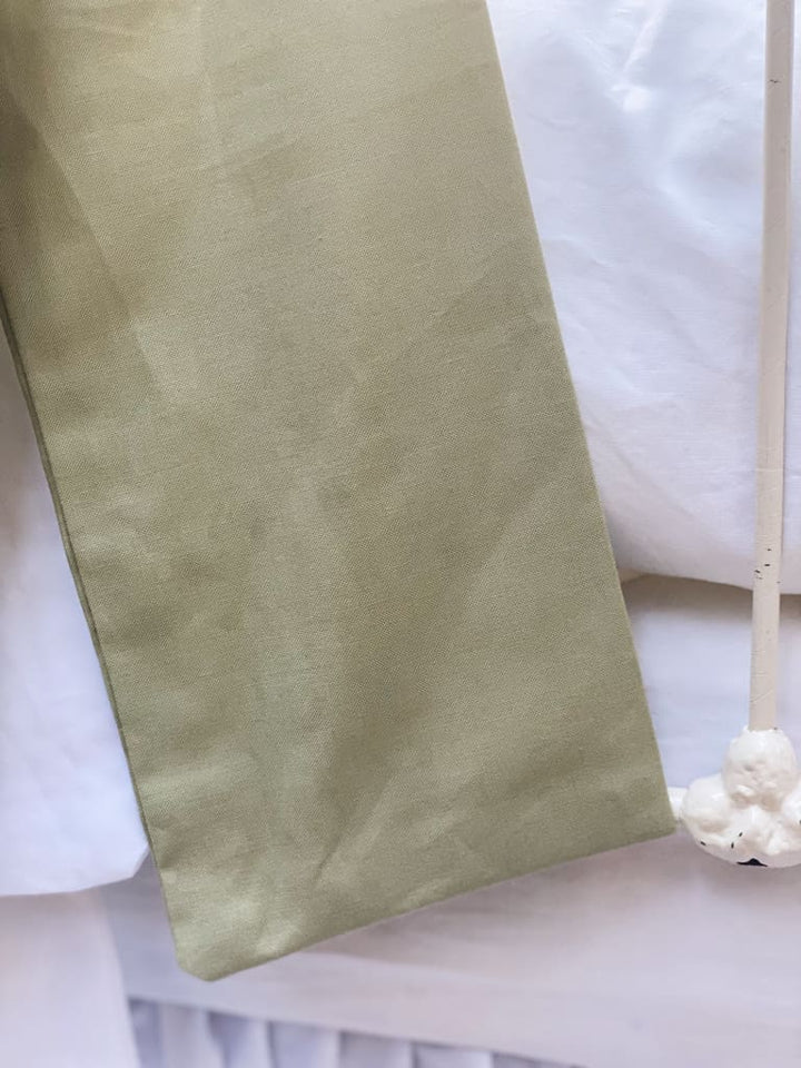 Sage Green Large Crib Bow handmade heirloom nursery - High Cotton Textile