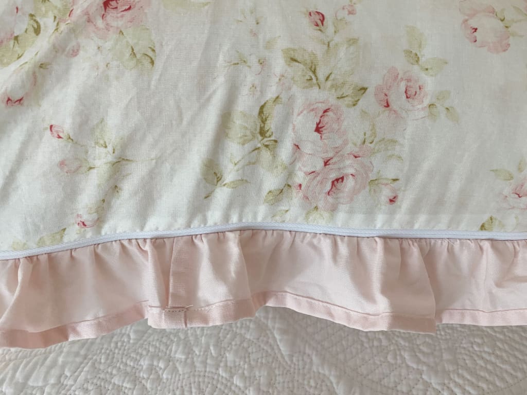 Shabby Chic Floral Ruffle Pillow Sham handmade heirloom nursery - High Cotton Textile