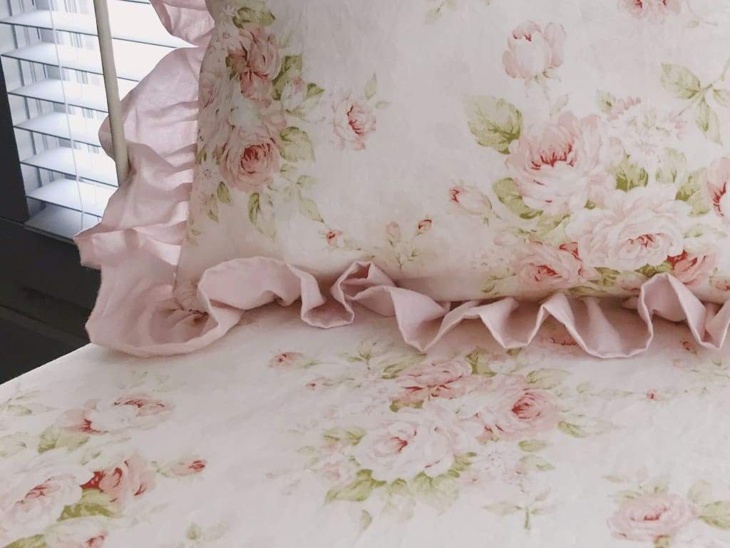 Shabby Chic Watercolor Floral Fitted Crib Sheet handmade heirloom nursery - High Cotton Textile