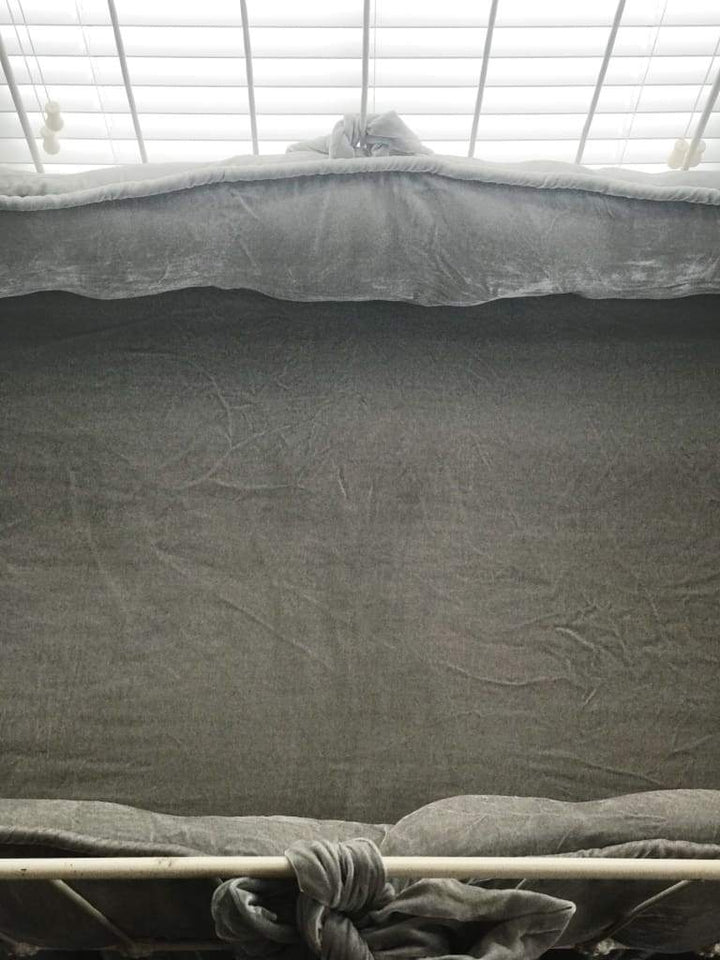 Silver Grey | 100% Silk Velvet Luxury Crib Bedding Ensemble