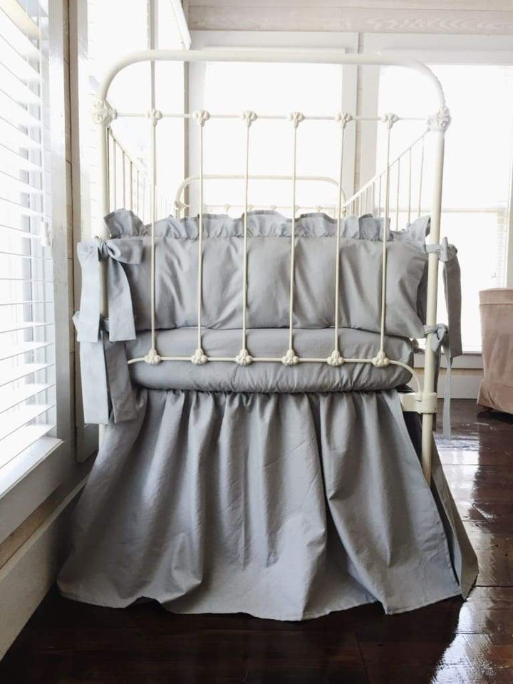 Silver Grey | Farmhouse Crib Bedding Set